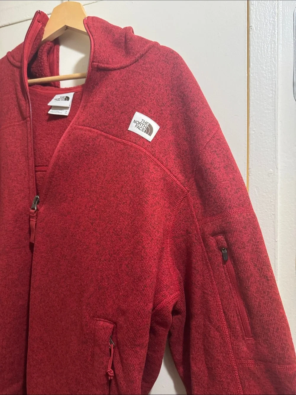 The North Face Men’s Burgundy Red Zip-Up Fleece Hoodie